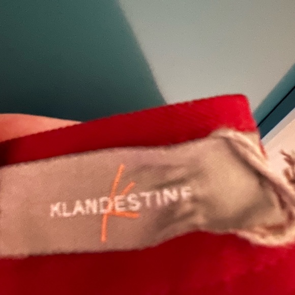 NWT Klandestine Midi Italy Pencil Skirt Euro Size 42/US 6 Burgundy, side slit - Picture 7 of 13